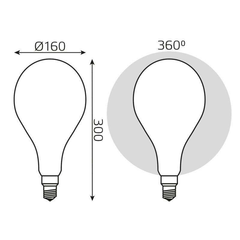 Лампа светодиодная филаментная Black Filament 10Вт A160 грушевидная матовая 4100К нейтр. бел. E27 890лм диммир. GAUSS 179202210- Лампа светодиодная филаментная Black Filament 10Вт A160 грушевидная матовая 4100К нейтр. бел. E27 890лм диммир. GAUSS 179202210-