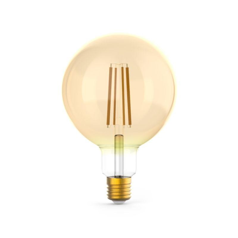 Лампа светодиодная филаментная Black Filament 10Вт G125 шар золотая 2400К тепл. бел. E27 820лм диммир. GAUSS 158802010-D Лампа светодиодная филаментная Black Filament 10Вт G125 шар золотая 2400К тепл. бел. E27 820лм диммир. GAUSS 158802010-D