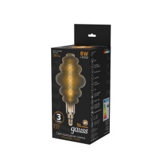 Лампа светодиодная филаментная Black Filament 8Вт Honeycomb тонированная 2700К тепл. бел. E27 380лм GAUSS 159802008