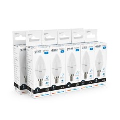 Лампа светодиодная Elementary 8Вт свеча 6500К холод. бел. E14 560лм GAUSS 33138