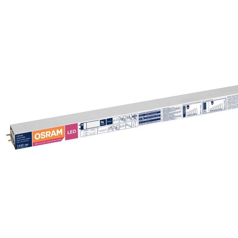 Лампа светодиодная SUBSTITUBE Basic T8 18W/830 18Вт T8 линейная 3000К тепл. бел. G13 1440лм 220-240В 1200мм двухсторон. прям. вк
