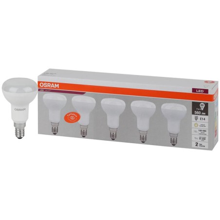 Лампа светодиодная LED Value LV R50 60 7SW/830 7Вт рефлектор матовая E14 230В 2х5 (уп.5шт) OSRAM 4058075583931