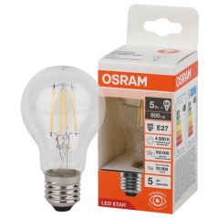 Лампа светодиодная филаментная LSCLA60 5W/840 230VFILCL 5Вт 4000К нейтр. бел. E27 600лм A угол пучка 300град. 220-240В (замена 6