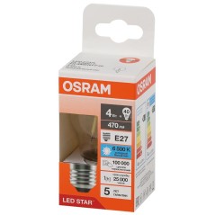 Лампа светодиодная филаментная LS CLP40 4W/865 230VFILCL RU 4Вт 6500К холод. бел. E27 470лм P угол пучка 300град. 220-240В (заме