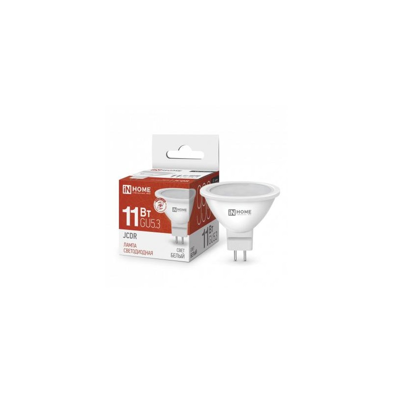 Лампа светодиодная LED-JCDR-VC 11Вт рефлектор 4000К нейтр. бел. GU5.3 990лм 230В IN HOME 4690612020358