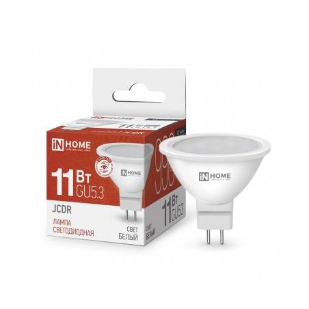 Лампа светодиодная LED-JCDR-VC 11Вт рефлектор 4000К нейтр. бел. GU5.3 990лм 230В IN HOME 4690612020358