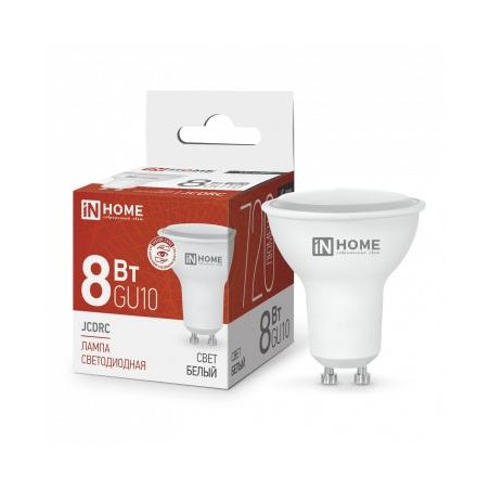 Лампа светодиодная LED-JCDRC-VC 8Вт рефлектор 4000К нейтр. бел. GU10 720лм 230В IN HOME 4690612023441