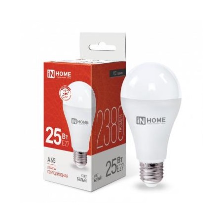 Лампа светодиодная LED-A65-VC 25Вт грушевидная 4000К нейтр. бел. E27 2380лм 230В IN HOME 4690612024080