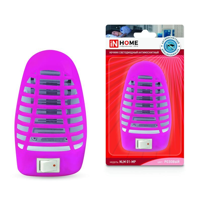 Ночник светодиодный москитный Nлм 01-MP роз. с выкл. 230В IN HOME 4690612029160 Ночник светодиодный москитный Nлм 01-MP роз. с выкл. 230В IN HOME 4690612029160