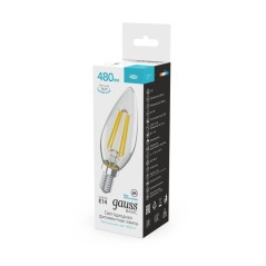 Лампа светодиодная филаментная Basic Filament 4Вт Свеча 4000К E14 480лм GAUSS 50312242