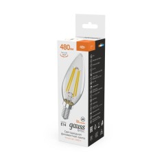 Лампа светодиодная филаментная Basic Filament 4Вт Свеча 3000К E14 480лм GAUSS 50312142