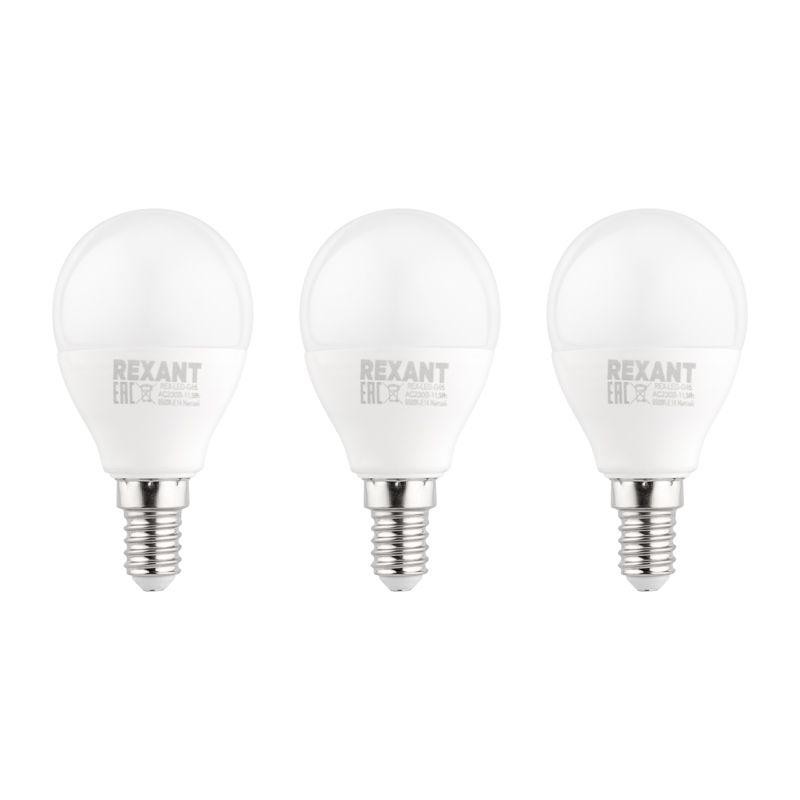 Лампа светодиодная 11.5Вт GL шар 6500К E14 1093лм (уп.3шт) Rexant 604-209-3