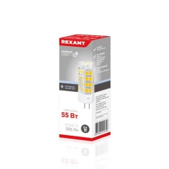 Лампа светодиодная JD-CORN 5.5Вт капсула 6500К холод. бел. G4 230В (поликарбонат) Rexant 604-5014