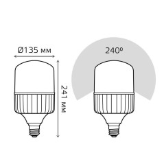 Лампа светодиодная Elementary 80Вт T140 цилиндр 6500К холод. бел. E27 7200лм GAUSS 63438