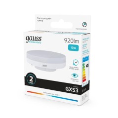 Лампа светодиодная Elementary 13Вт таблетка 4100К нейтр. бел. GX53 920лм GAUSS 83823