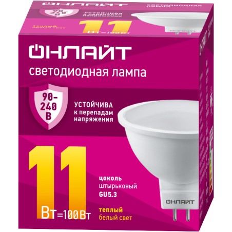 Лампа светодиодная 90 549 OLL-MR16-11-230-3К-GU5.3 PRO 90-240В ОНЛАЙТ 90549