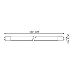Лампа светодиодная Elementary 10Вт трубчатая 6500К холод. бел. G13 800лм стекло GAUSS 93030-R