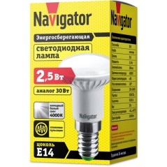 Лампа светодиодная 94 134 NLL-R39-2.5-230-4.2K-E14 2.5Вт 4200К бел. E14 238лм 176-264В Navigator 94134