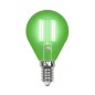 Лампа светодиодная LED-G45-5W/GREEN/E14 GLA02GR форма "шар" Air color зел. упак. картон Uniel UL-00002987 Лампа светодиодная LED-G45-5W/GREEN/E14 GLA02GR форма "шар" Air color зел. упак. картон Uniel UL-00002987