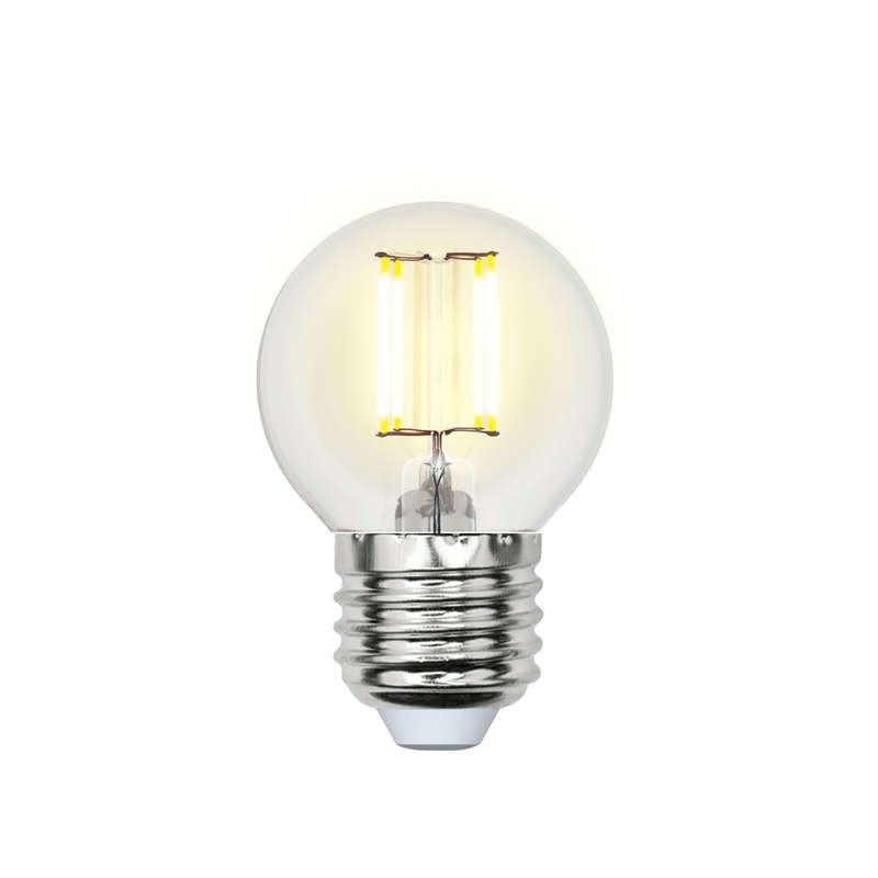 Лампа светодиодная LED-G45-5W/NW/E27 /CL/DIM GLA01TR Air 5Вт шар прозрачная 4000К нейтр. бел. E27 диммир. (упак. картон) Uniel U