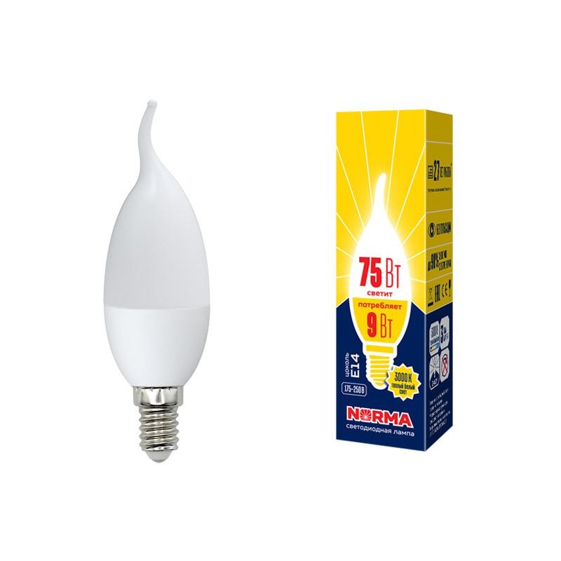 Лампа светодиодная LED-CW37-9W/WW/E14/FR/NR Norma 9Вт матовая E14 (упак. картон) Volpe UL-00003809 Лампа светодиодная LED-CW37-9W/WW/E14/FR/NR Norma 9Вт матовая E14 (упак. картон) Volpe UL-00003809