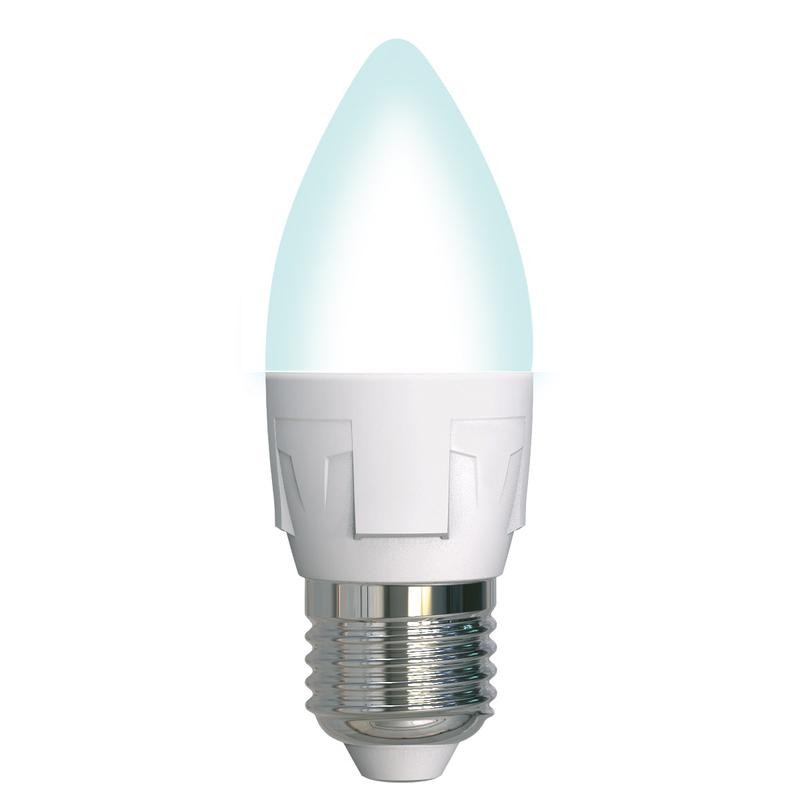 Лампа светодиодная LED-C37 7W/4000K/E27 /FR/DIM PLP01WH Яркая 7Вт матовая 4000К нейтр. бел. E27 диммир. (упак. картон) Uniel UL-