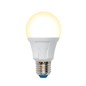 Лампа светодиодная LED-A60 12W/3000K/E27/FR/DIM PLP01WH Яркая 12Вт матовая 3000К тепл. бел. E27 диммир. (упак. картон) Uniel UL-
