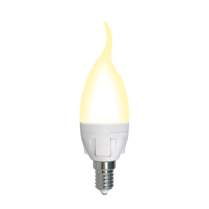 Лампа светодиодная LED-CW37 7W/3000K/E14/FR/DIM PLP01WH Яркая 7Вт матовая 3000К тепл. бел. E14 диммир. (упак. картон) Uniel UL-0