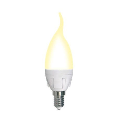 Лампа светодиодная LED-CW37 7W/3000K/E14/FR/DIM PLP01WH Яркая 7Вт матовая 3000К тепл. бел. E14 диммир. (упак. картон) Uniel UL-0