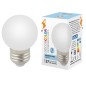 Лампа светодиодная LED-G45-1W/6000K/E27/FR/С 1Вт шар матовая 6000К холод. бел. E27 декоративная (упак. картон) Volpe UL-00005806 Лампа светодиодная LED-G45-1W/6000K/E27/FR/С 1Вт шар матовая 6000К холод. бел. E27 декоративная (упак. картон) Volpe UL-00005806