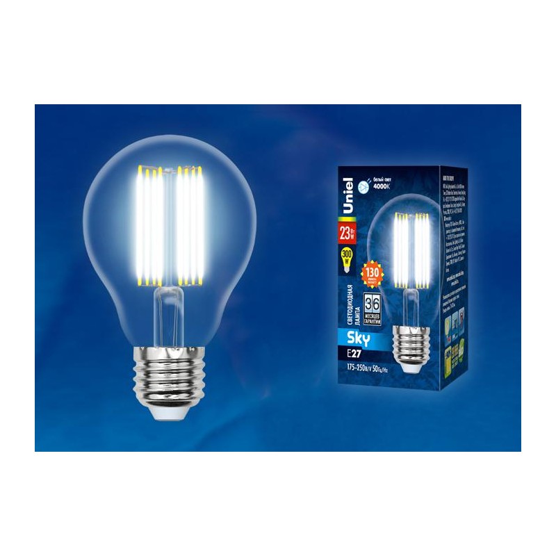 Лампа светодиодная LED-A70-23W/4000K/E27 /CL PLS02WH Sky 23Вт прозрачная 4000К нейтр. бел. (упак. картон) Uniel UL-00005898 Лампа светодиодная LED-A70-23W/4000K/E27 /CL PLS02WH Sky 23Вт прозрачная 4000К нейтр. бел. (упак. картон) Uniel UL-00005898
