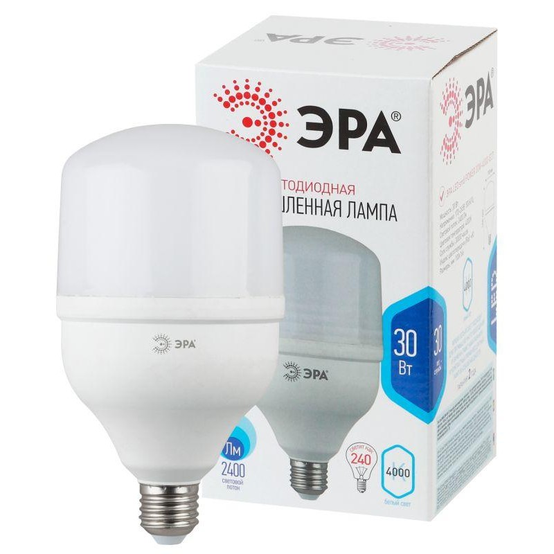 Лампа светодиодная высокомощная STD LED POWER T100-30W-4000-E27 30Вт T100 колокол 4000К нейтр. бел. E27 2400лм Эра Б0027003 Лампа светодиодная высокомощная STD LED POWER T100-30W-4000-E27 30Вт T100 колокол 4000К нейтр. бел. E27 2400лм Эра Б0027003