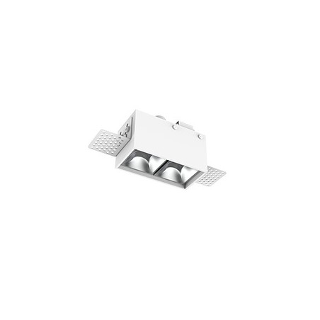 Светильник светодиодный DL-Box Reflect Multi 1x2 trimless 80х43х63 8Вт 4000К кососвет встраив. RAL9003 бел. муар диммер DALI VAR