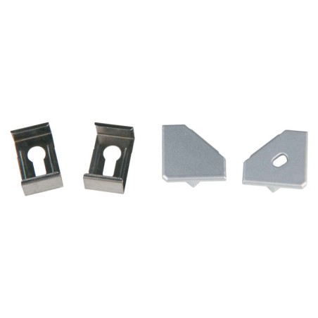 Набор аксессуаров UFE-N04 SILVER A POLYBAG для алюм. профиля крепеж. скобы 4 шт. сталь заглушки 4 шт. пластик серебр. Uniel UL-0