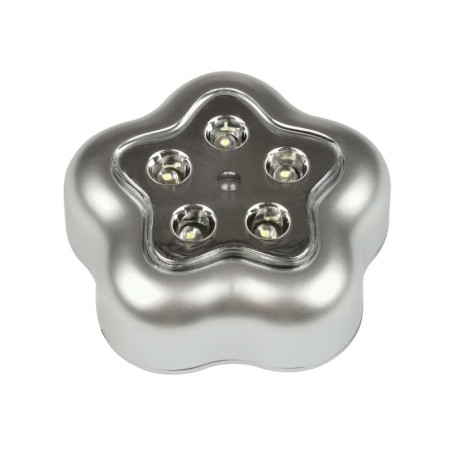 Светильник-ночник DTL-359 ок-B/Silver/5LED/3ААА пушлайт питание от 3-х батареек ААА (в комплект не входят) серебр. Uniel UL-0000
