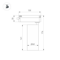 Светильник светодиодный LGD-GERA-2TR-R60-15W Warm3000 BK 36deg 230В IP20 металл Arlight 055067