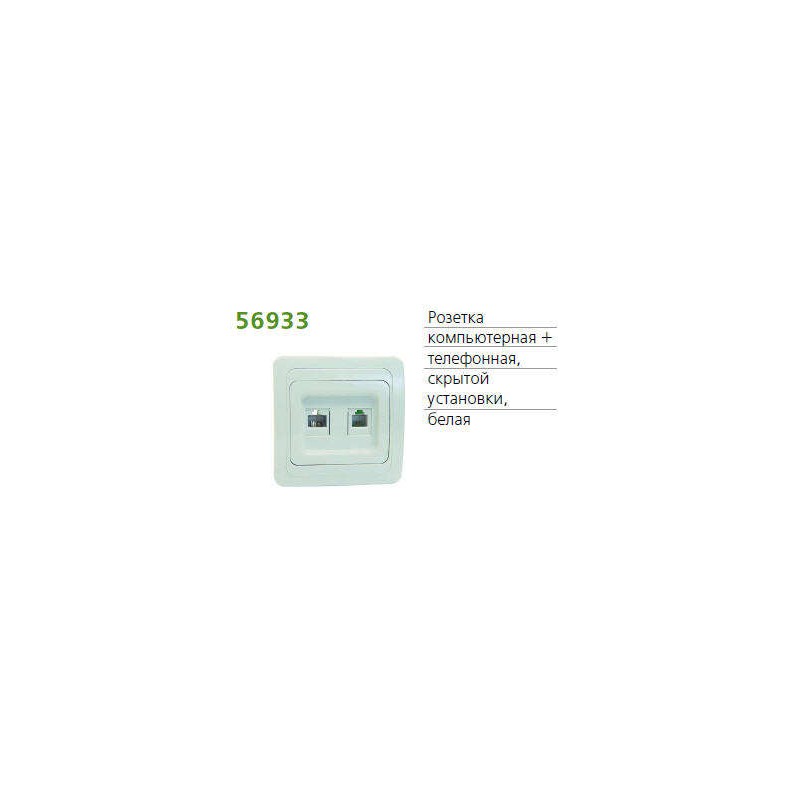 Розетка компьютерная + телефонная 2-м СП Classic POWERMAN 1151436