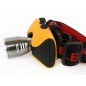 Фонарь аккумуляторный налобный E157 CREE 3Вт фокус 2 режима 220В пластик. желт. (бокс) Ultraflash 12351