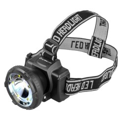 Фонарь аккумуляторный налобный LED5367 LED + 5SMD 1.2Вт 2 режима 220В пластик. черн. (бокс) Ultraflash 13350