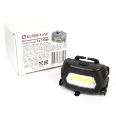 Фонарь аккумуляторный налобный LED5359 COB 3Вт 3 режима аккум. 5В пластик. черн. (бокс) Ultraflash 13803