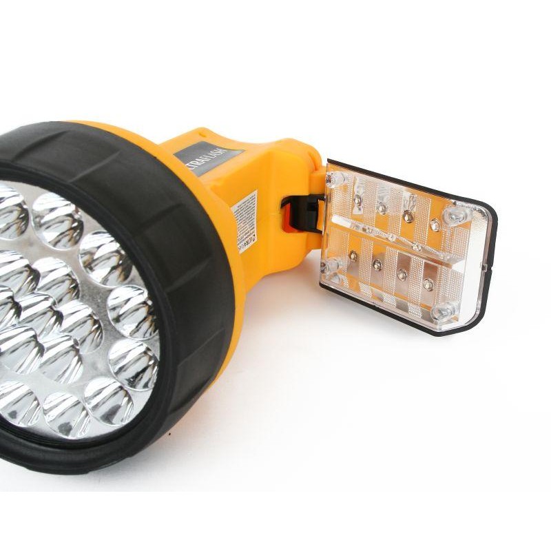 Фонарь аккумуляторный UF3712LED 19LED аккум. 4В 2А.ч 220В/12В пластик. желт. (кор.) Ultraflash 8310