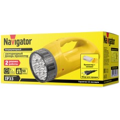 Фонарь-прожектор аккумуляторный кемпинговый 94 783 NPT-SP13-ACCU 12 + 18LED 90лм аккум. 1.1А.ч NAVIGATOR 94783