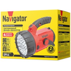 Фонарь-прожектор аккумуляторный кемпинговый 94 960 NPT-SP06-ACCU 23 + 18 + 4LED аккум. 4В 2А.ч. NAVIGATOR 94960