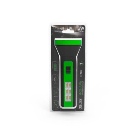 Фонарь ручной аккумуляторный GFL 2Вт 100лм IP3X аккум. Lead acid 250мА.ч GAUSS GF102
