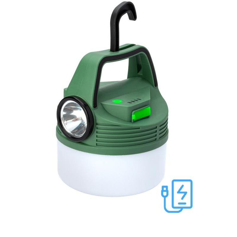Фонарь аккумуляторный кемпинговый походный 16Вт SMD LED+3Вт LED Li-ion 18650 2400мА.ч Power-bank корпус ABS-пластик индикатор ур Фонарь аккумуляторный кемпинговый походный 16Вт SMD LED+3Вт LED Li-ion 18650 2400мА.ч Power-bank корпус ABS-пластик индикатор ур