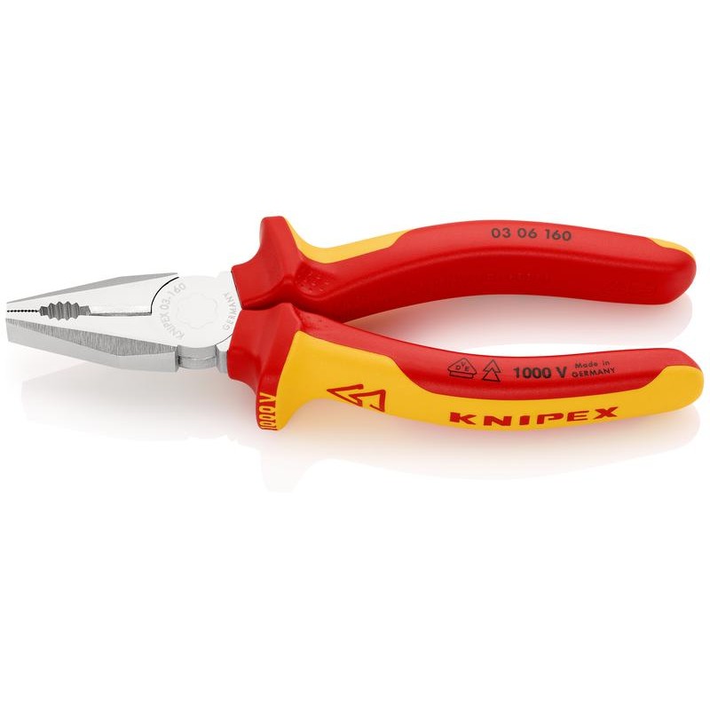 Плоскогубцы комбинированные VDE L-160мм диэлектрические хром. Knipex KN-0306160 Плоскогубцы комбинированные VDE L-160мм диэлектрические хром. Knipex KN-0306160