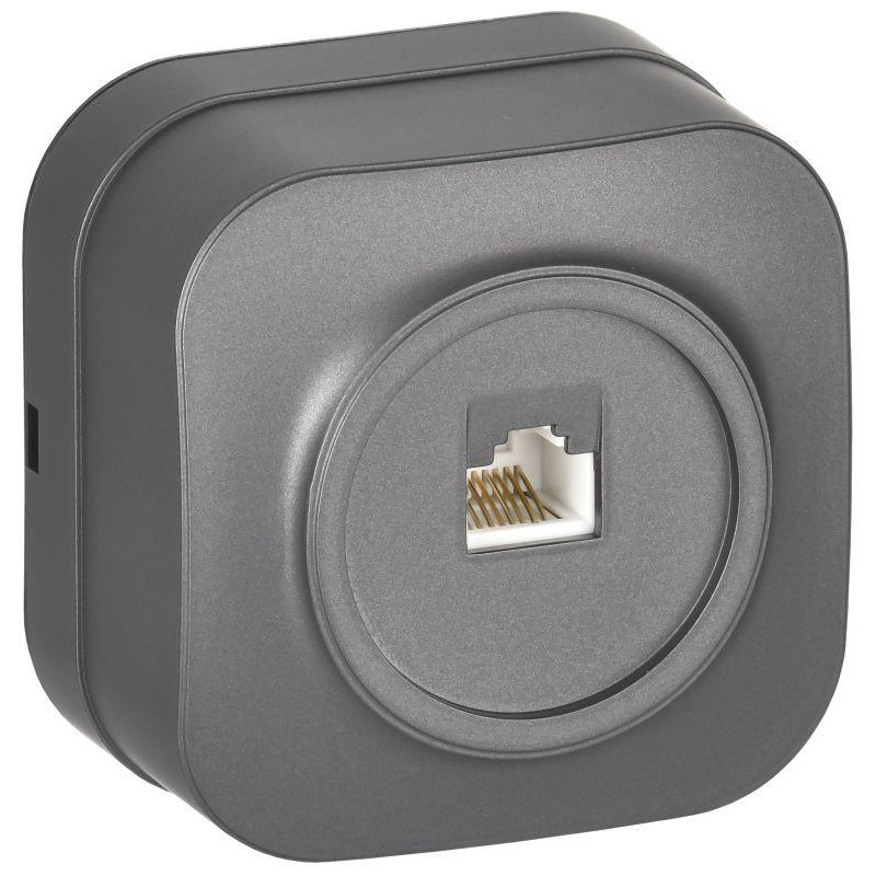 Розетка компьютерная ОП RJ45 кат.5E GLORY РК10-ХСм сталь матов. IEK EKH10-K46M