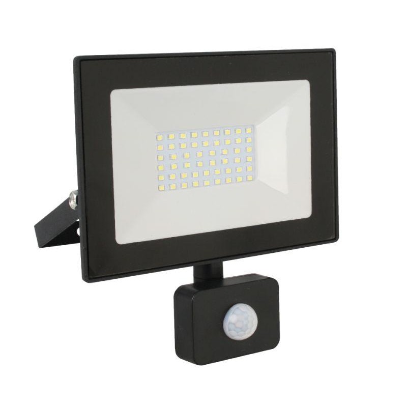 Прожектор светодиодный с датчиком LFL-5002S C02 50Вт 230В 6500К черн. Ultraflash 13331