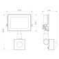 Прожектор светодиодный с датчиком LFL-5002S C02 50Вт 230В 6500К черн. Ultraflash 13331